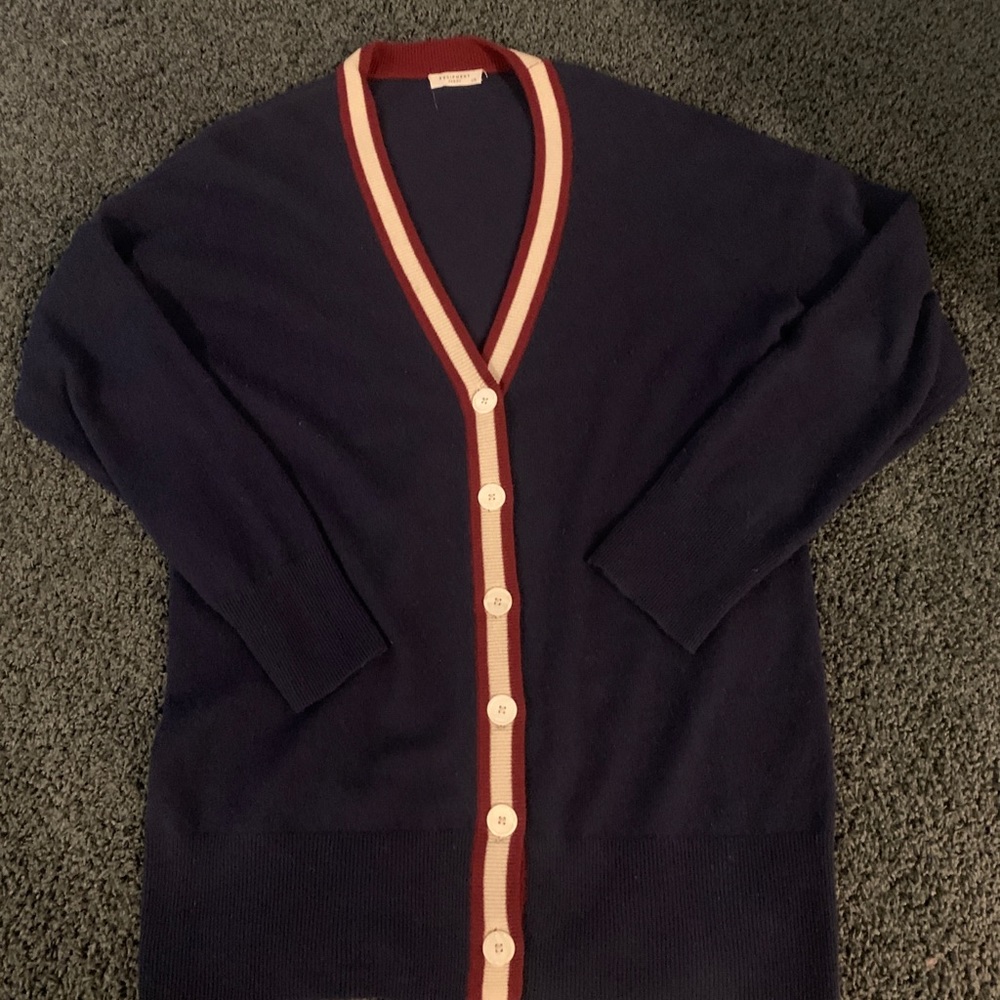 Women’s Equipment Femme 100% Cashmere Long Cardigan Sweater,  Large